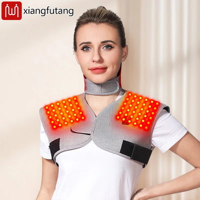 Red Light Therapy Shawl/Vest - 3 Gear Heat & Massage,Relieves Muscle & Joint Pain,Aids Sports Recovery, for Fitness Fans&Seniors
